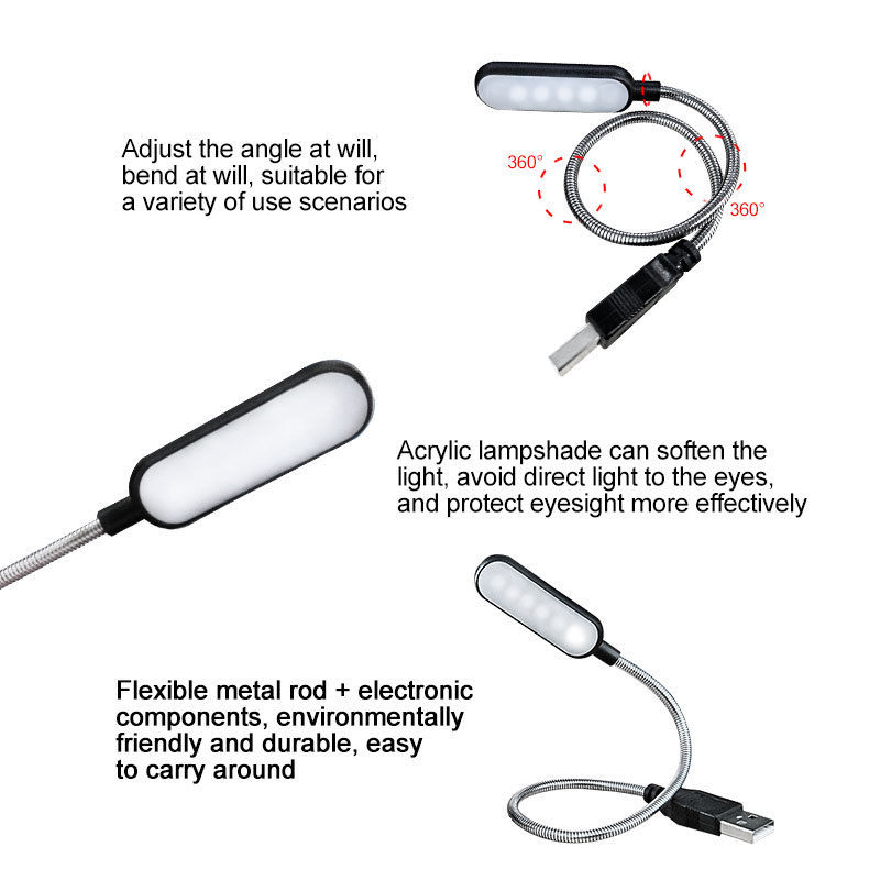 Mini 4 LED Book Lamp Portable  - Desk Setup Maker recension och pris