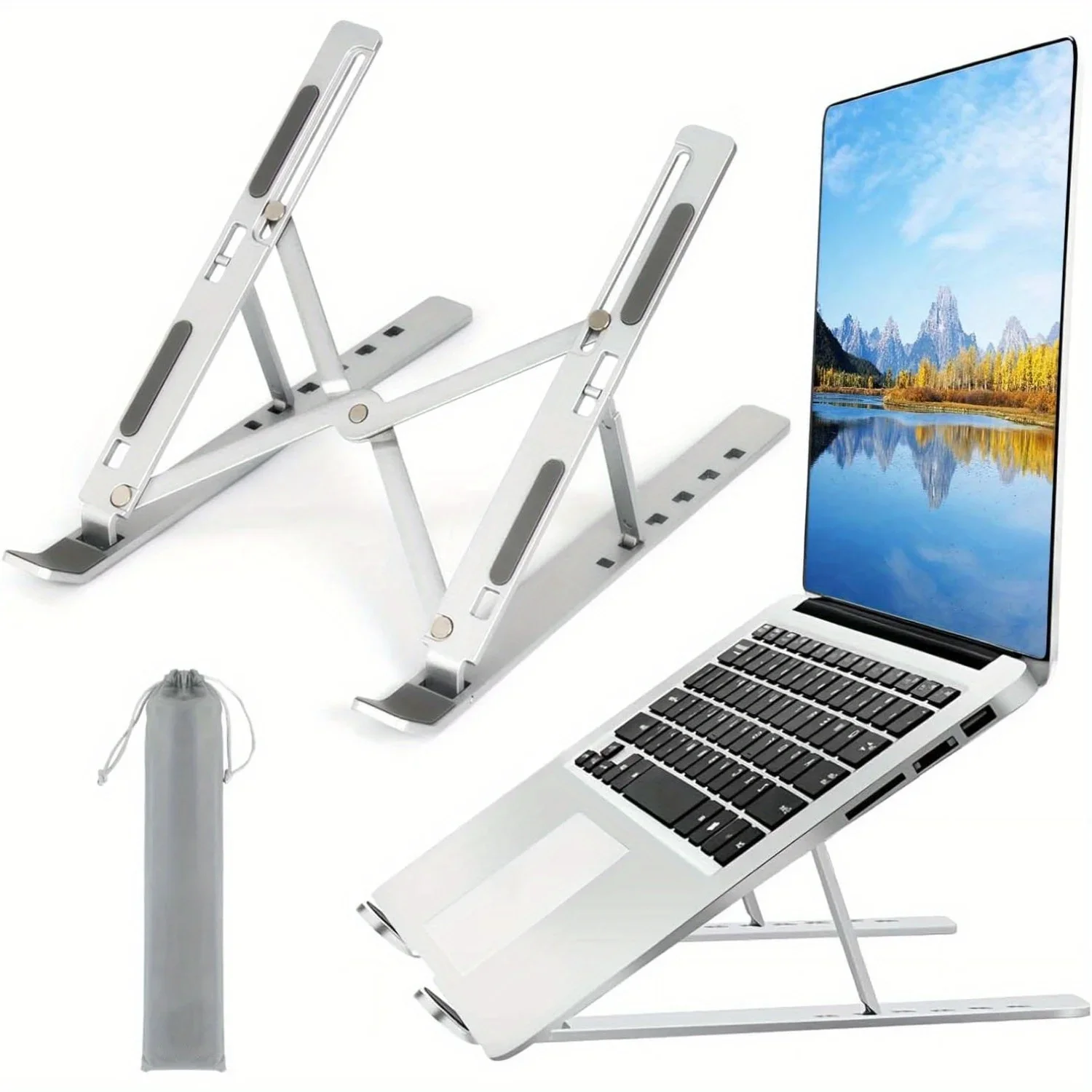 Foldable Aluminum Laptop Riser - Desk Setup Macbook recension och pris
