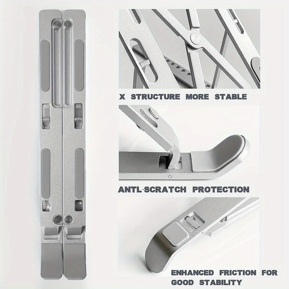Foldable Aluminum Laptop Riser - Desk Setup Macbook recension och pris