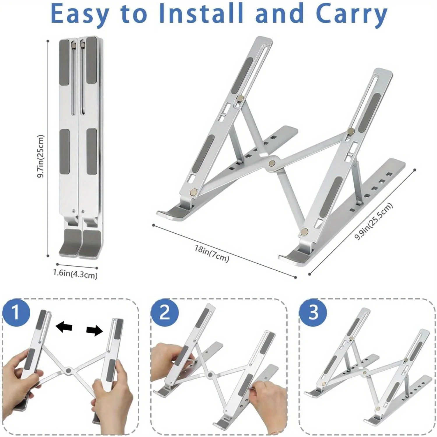 Foldable Aluminum Laptop Riser - Desk Setup Macbook recension och pris