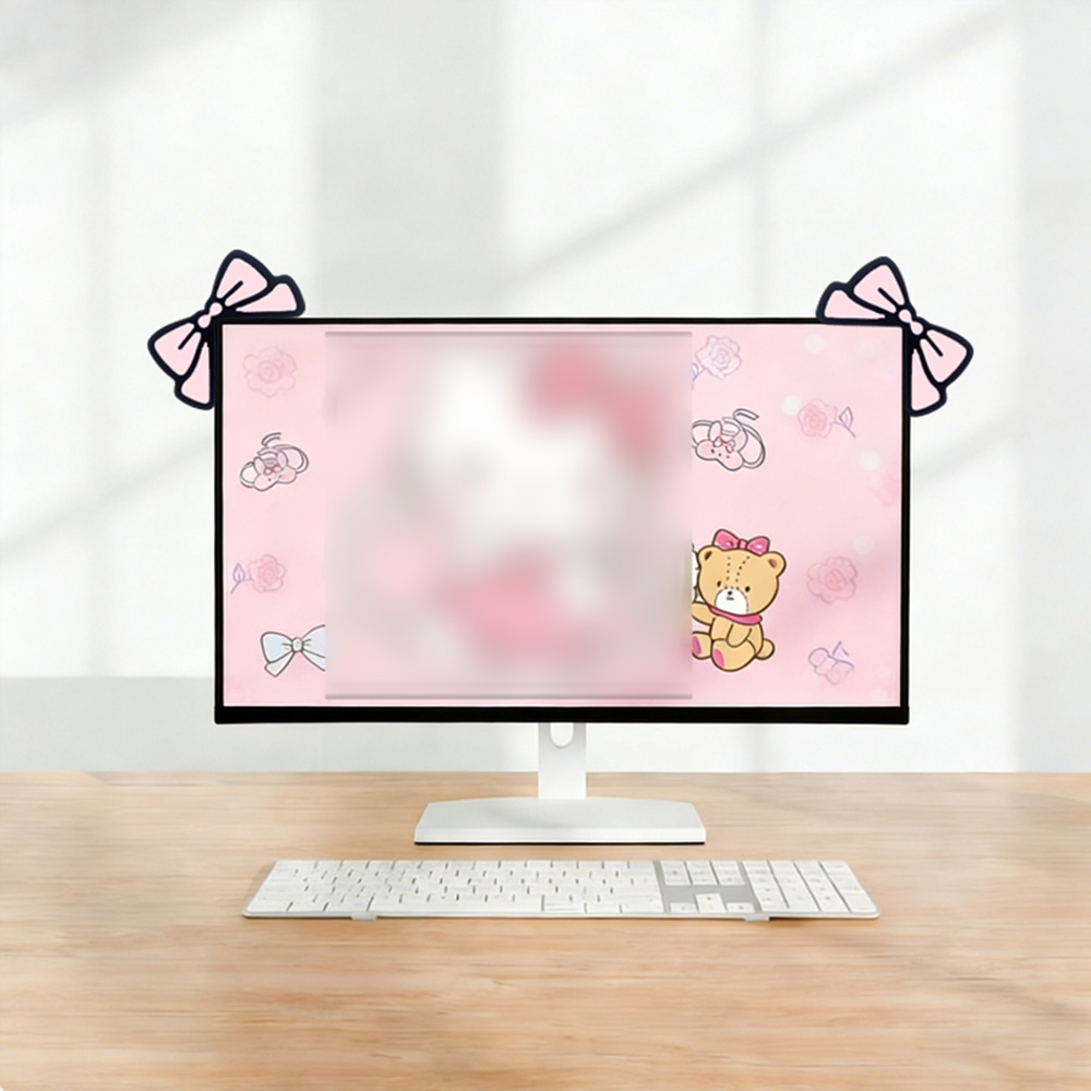 Cute Pink Bow Monitor Decor Ka - Desk Setup Laptop And Monitor recension och pris