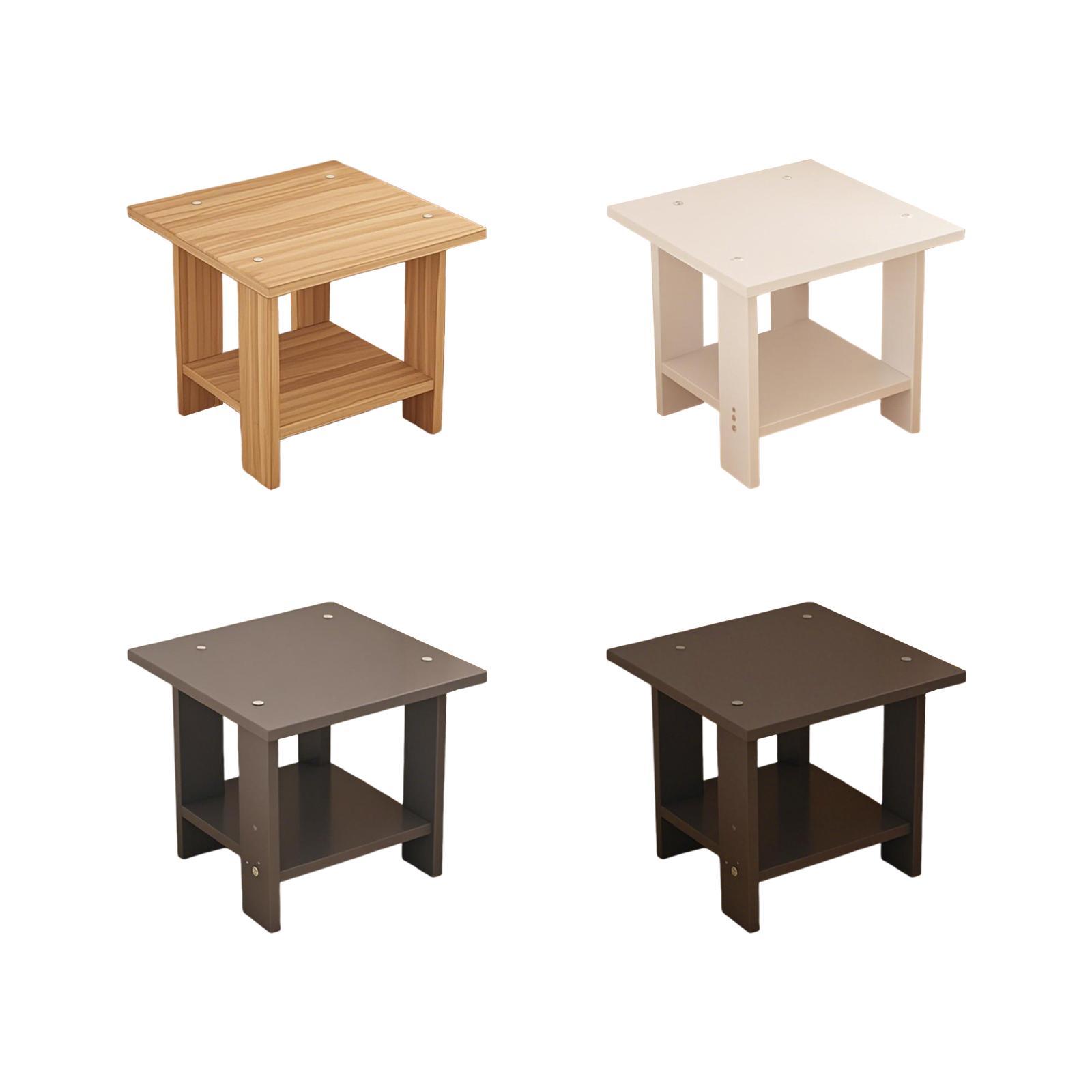 Wooden Double Layers Side Tabl - Desk Setup Maker recension och pris