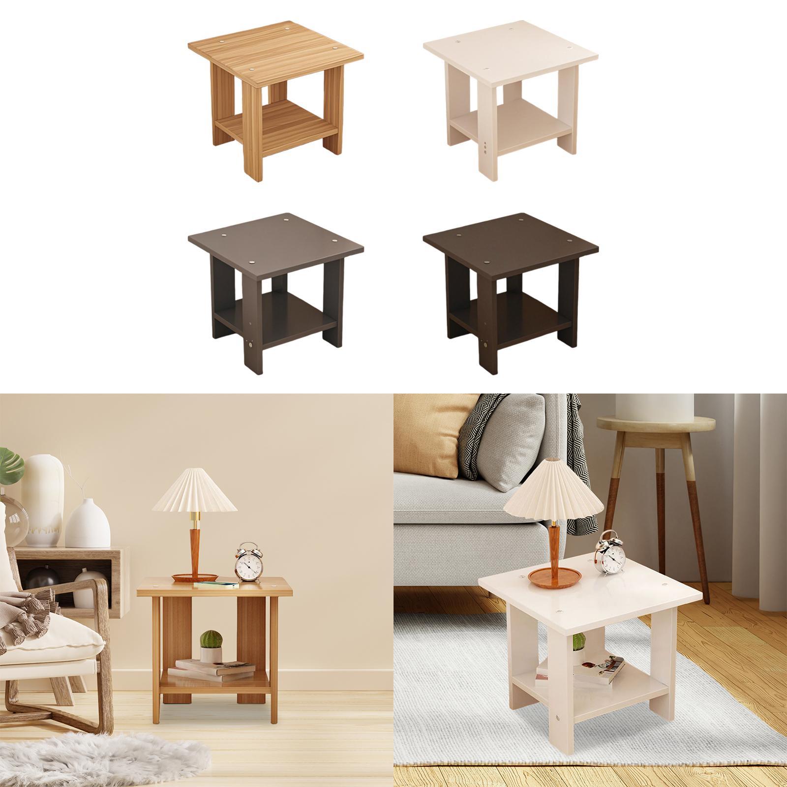 Wooden Double Layers Side Tabl - Desk Setup Maker recension och pris