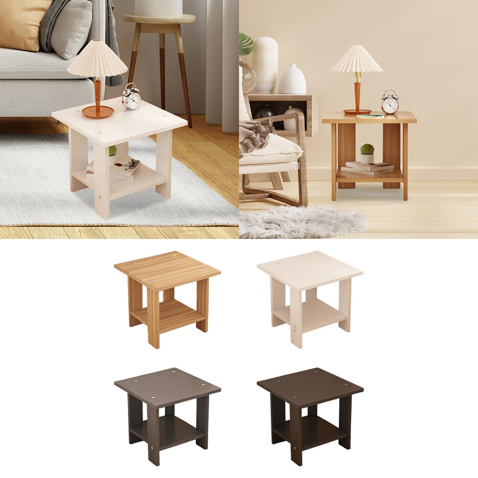 Wooden Double Layers Side Tabl - Desk Setup Maker recension och pris