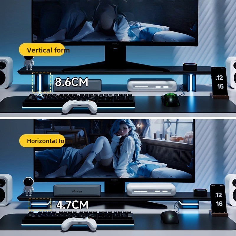 RGB Monitor Stand Ergonomic Co - Desk Setup Laptop And Monitor recension och pris