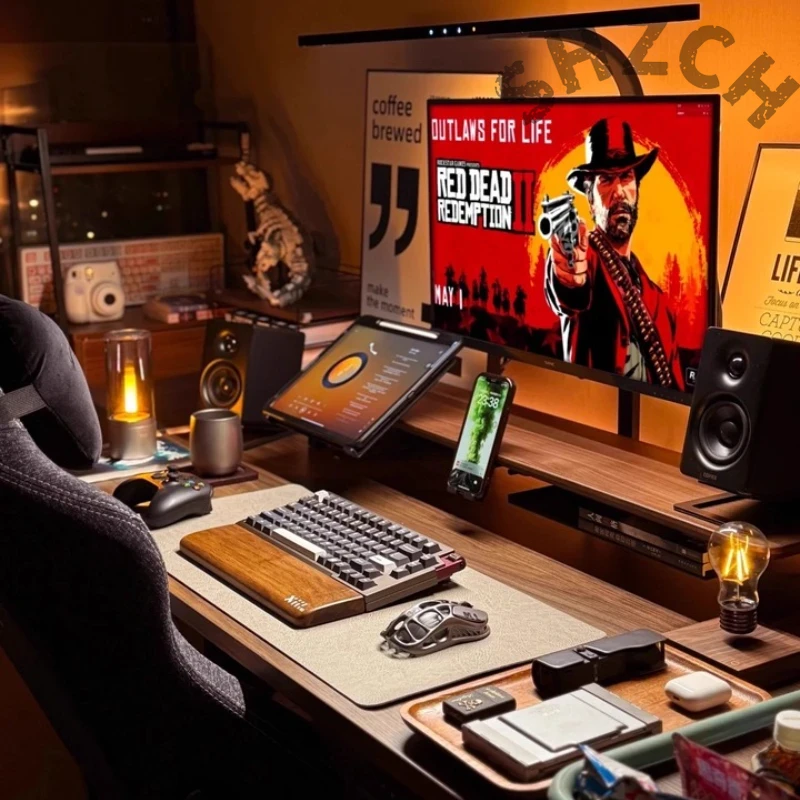 Modular Walnut Monitor Stand f - Desk Setup Laptop And Monitor recension och pris