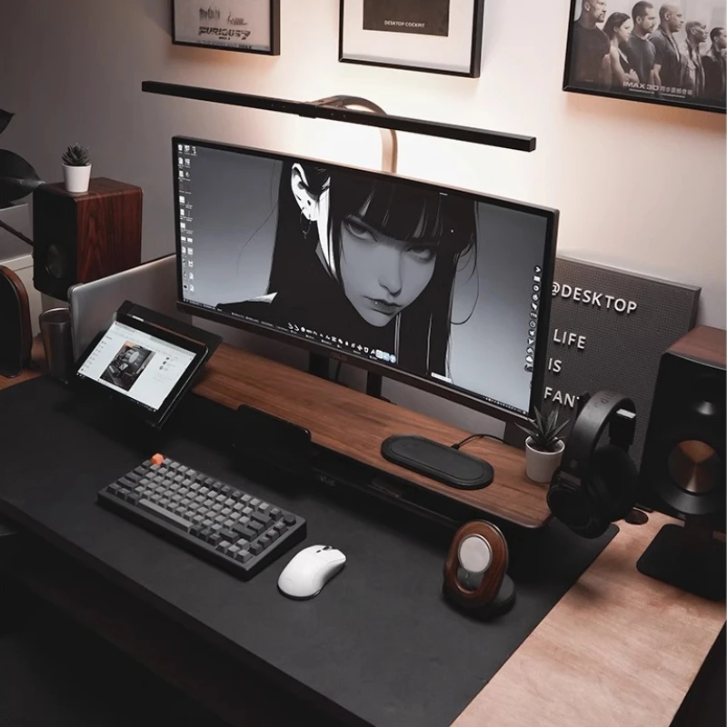 Modular Walnut Monitor Stand f - Desk Setup Laptop And Monitor recension och pris