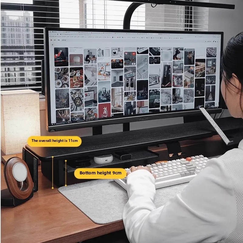 Modular Walnut Monitor Stand f - Desk Setup Laptop And Monitor recension och pris