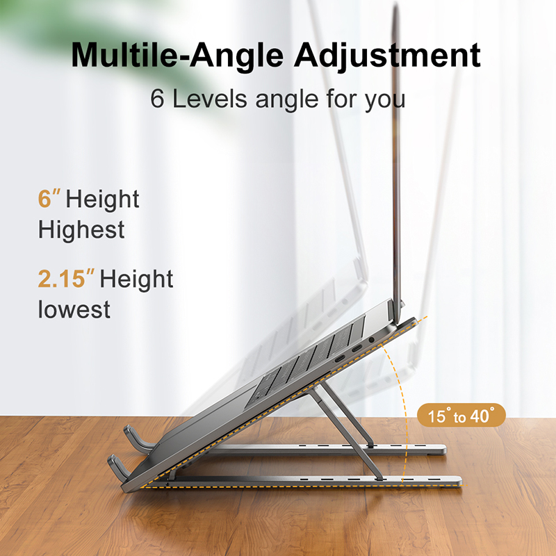 Foldable Aluminum Laptop Stand - Desk Setup Macbook recension och pris