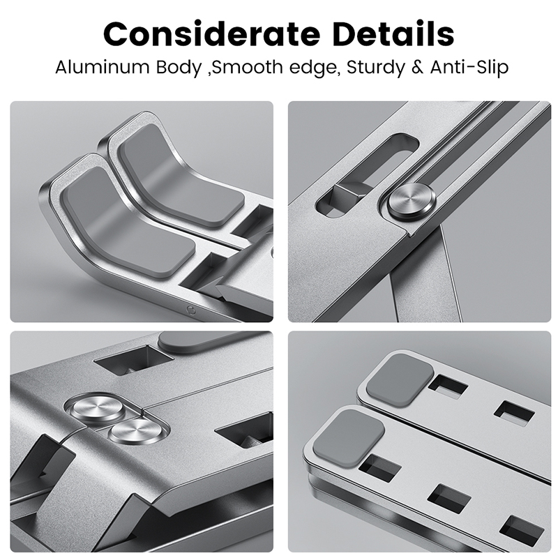 Foldable Aluminum Laptop Stand - Desk Setup Macbook recension och pris