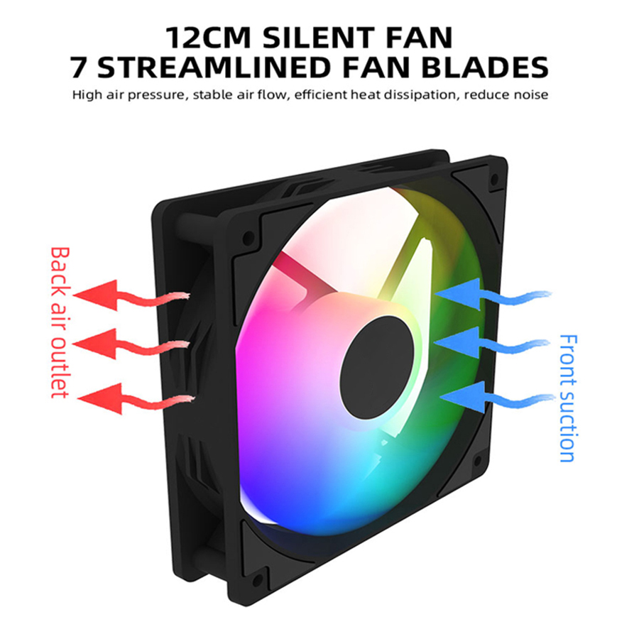 120mm PC Case Fan 12V RGB Cycl - Desk Setup Light recension och pris