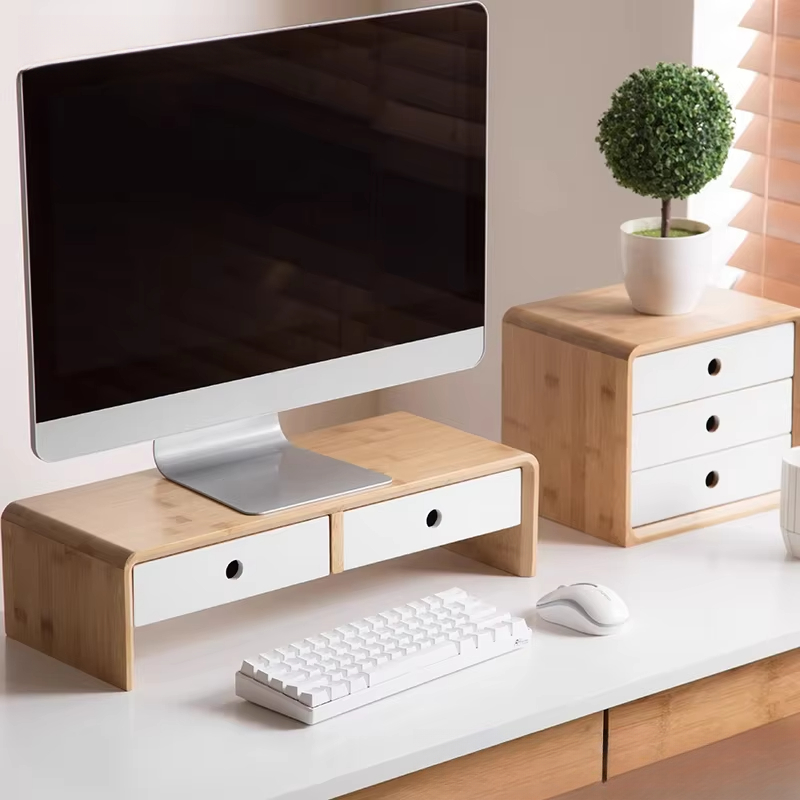 Bamboo Laptop Monitor Riser Ec - Desk Setup Laptop And Monitor recension och pris