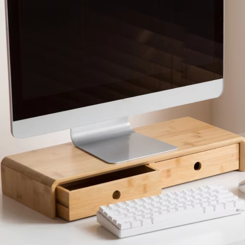 Bamboo Laptop Monitor Riser Ec - Desk Setup Laptop And Monitor recension och pris