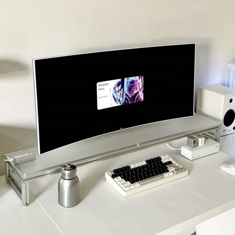 Aluminum Monitor Stand Acrylic - Desk Setup Laptop And Monitor recension och pris