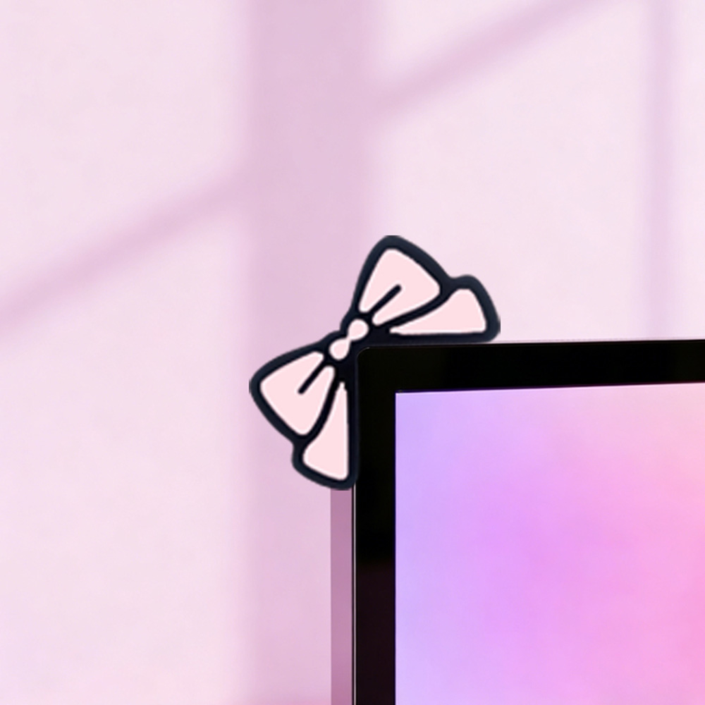 Cute Pink Bow Monitor Decor Ka - Desk Setup Laptop And Monitor recension och pris