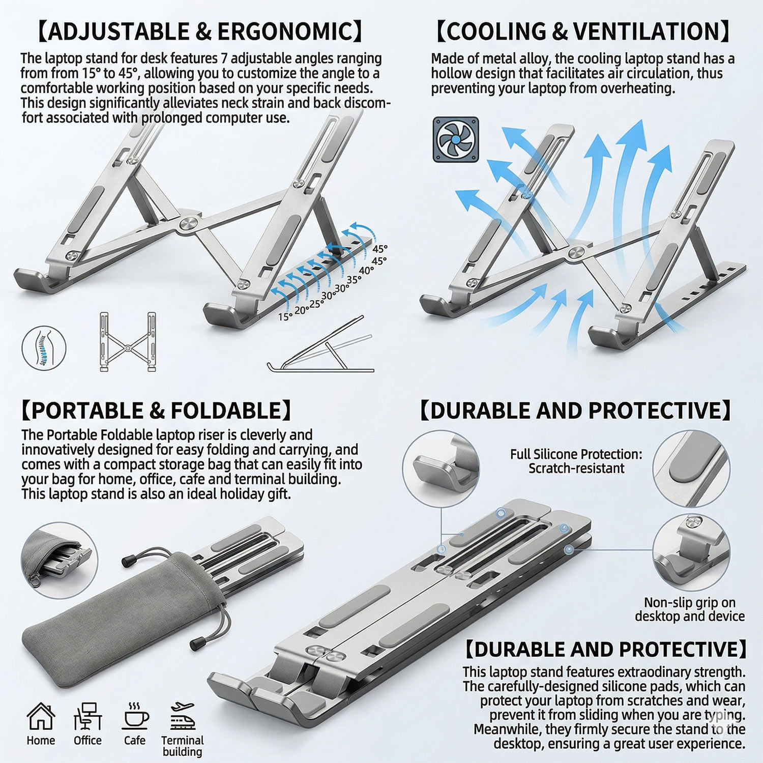 Metal Portable Foldable Laptop - Desk Setup Macbook recension och pris